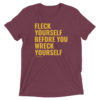 minnesota, shirt, t-shirt, tee shirt, fleck, coach, maroon, gold, goldie, fleck, wreck, yourself, gnarly, pepper, MN, gophers, unique, tailgate, game day, fun, JP FLECK, check yourself, before you wreck yourself